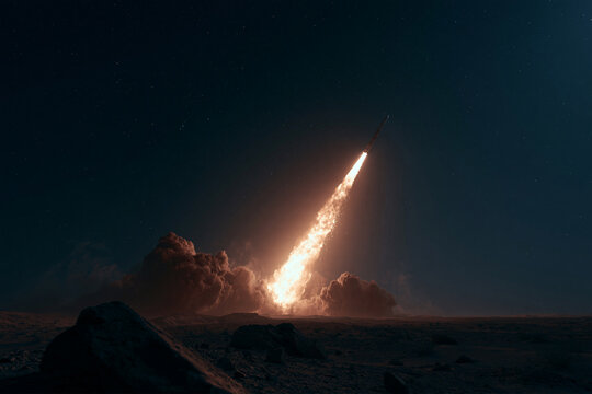ballistic missile flying in the sky