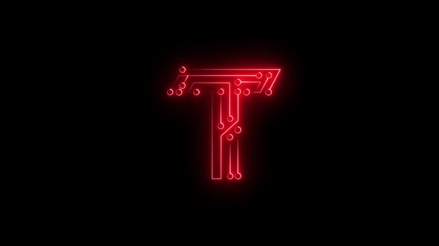 T letter logo design for Ai transformation, automated technology in circuit electric line typographic innovation tech. Logo Reveal, Branding, Circuit Board, Semiconductor, Neural Network,