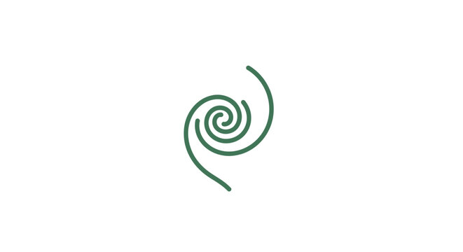 Green swirl design symbol icon.