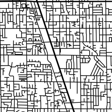 Symbol Map of the City Orem (Utah, USA) showing the city center with a simple road network of black lines