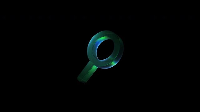 Glass magnifying search icon rotating animation