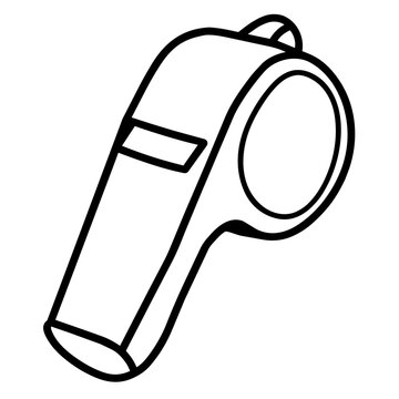 camping accesory a whistle clipart safety gear hand drawn black and white outline. Mindful summer hiking camping concept.