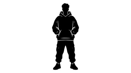 Obraz premium Model standing in hoodie silhouette
