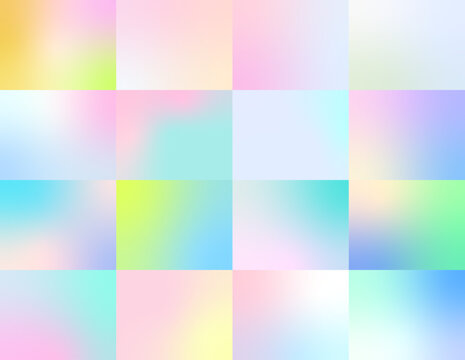 青やピンク　淡い色のグラデーションセット