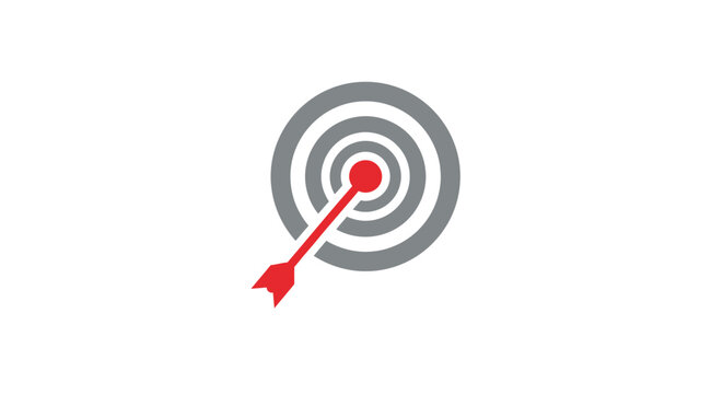 Bullseye Target with Red Dart Arrow.