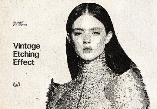 Vintage Etching Photo Effect For Poster And Social Media Design