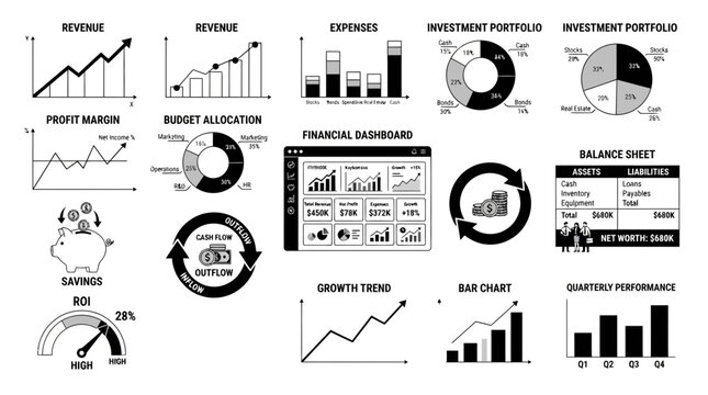 Financial Business Infographic Elements Collection