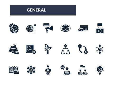 filled general icons set - direct marketing, autopilot, credit score, ar game. editable vector for web and mobile ui