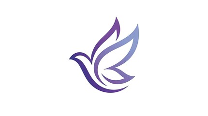 Naklejka premium Purple stylized bird logo on white background.