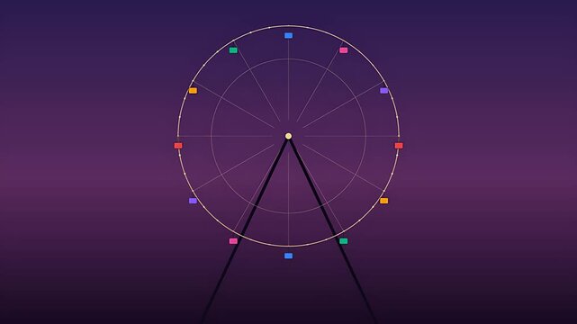 Circular data visualization graph showing statistical analysis and performance metrics radial chart for business planning presentation
