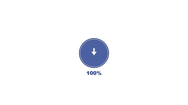 Circular loading animation shows blue liquid levels rising steadily in a minimalist interface design for digital progress tracking video footage