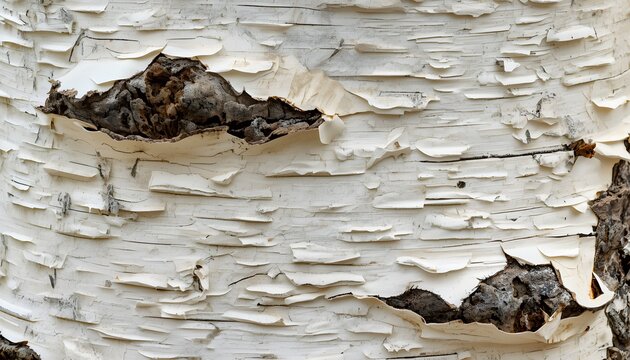 White Birch Tree Bark Texture Close Up Background