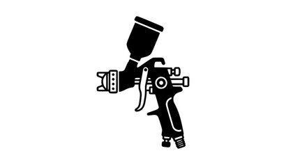 Fototapeta premium Industrial Paint Spray Gun Solid Vector Icon for Professional Equipment
