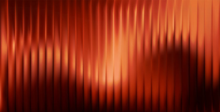 Vector Colorful Blurred Red Gradient background. Ribbed glass texture. Pastel Gradient bg. Glossy Ripple Stripes