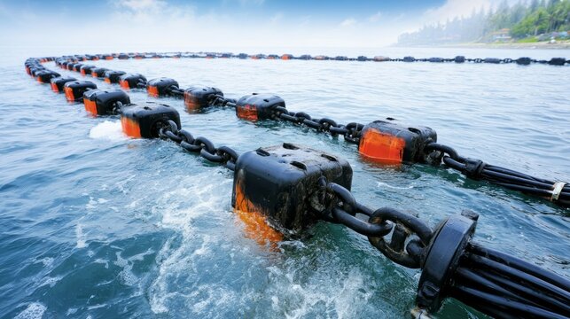Durable Anchoring System with Reinforced Floats for Water Pollution Management and Control