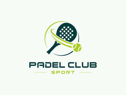 Padel Tennis Play Sport Team Club Racket Ball Modern Vector Logo Design Illustration