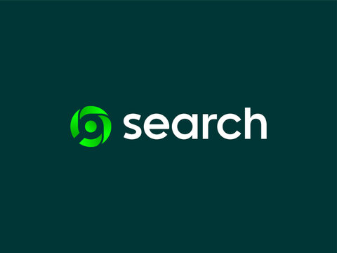 Modern Search Magnifying Glass Browser Research Find Symbol Vector Logo Design Illustration