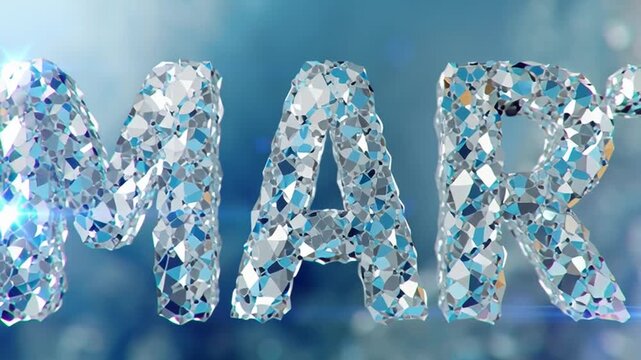 A dynamic representation of the word smart formed with liquid-like crystal droplets. This design shines with bold letters and captures attention with its vibrant texture.