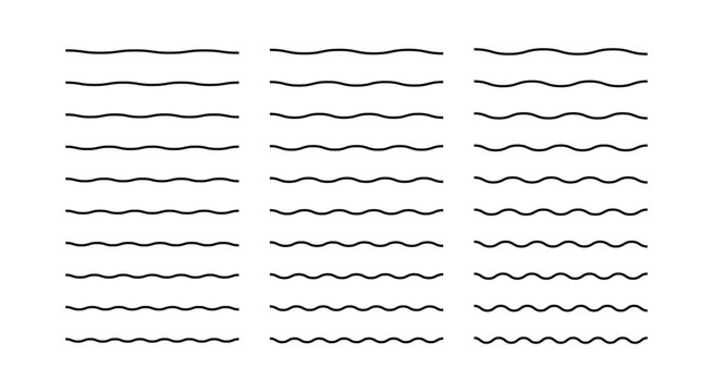 wave zigzag lines. wavy horizontal underline. Water waves.. Geometric decoration element