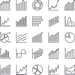 Obraz premium Data Visualization and Statistics Icon Set