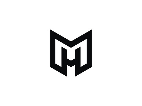 geometric MH monogram logo moder letter mark