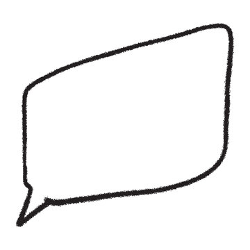 Hand drawn black angled rounded rectangular speech bubble outline