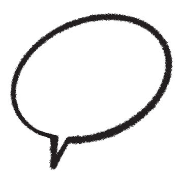 Hand drawn black textured explosion speech bubble outline shape