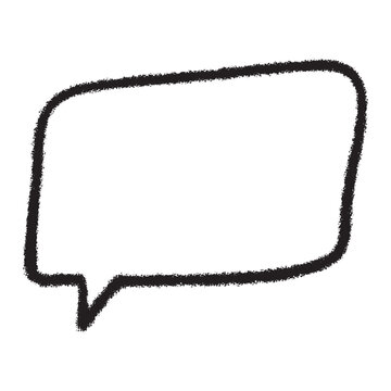 Hand drawn black textured thought bubble with trailing circles outline