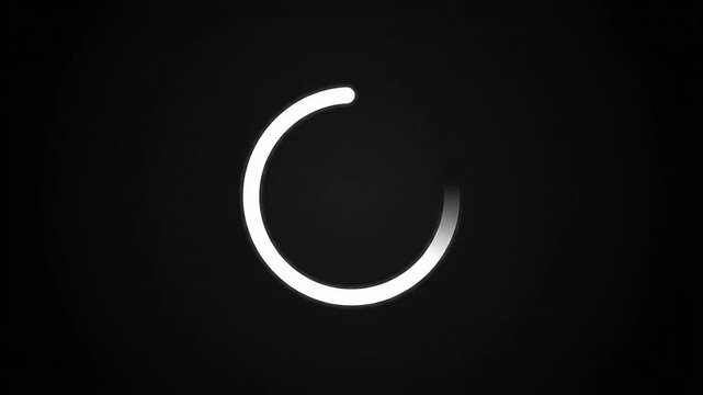 Minimalist Circular Neon Light Frame in Black Background