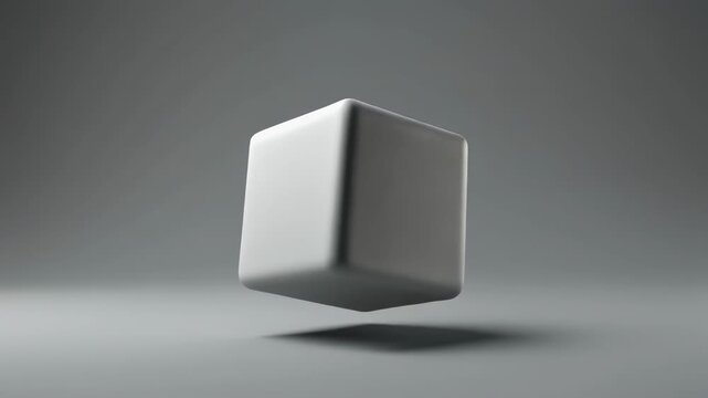rotating geometric cube on dark background animation