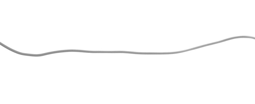  White cable, wires isolated on background, design element, clipping path