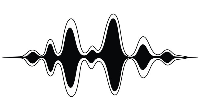 Soundwave frequency pattern displays dynamic amplitude variations, illustrating audio signals, digital communication, voice recognition technology, and the rhythm of pulse within electronic media.