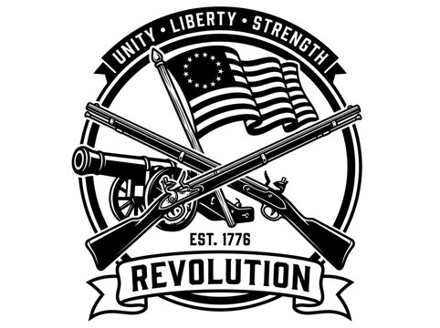American Revolution War Symbol Emblem.