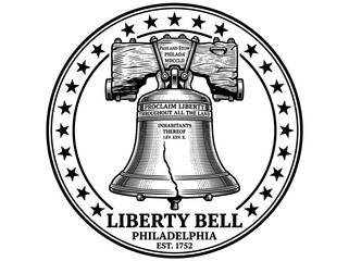 Fototapeta premium Liberty Bell Philadelphia Historic Landmark Symbol.