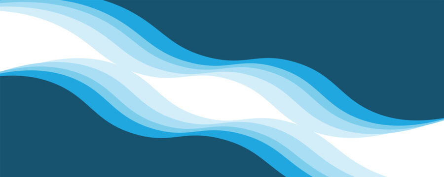 Blue ocean wave background wallpaper vector image. Illustration of graphic wave design for backdrop or presentation