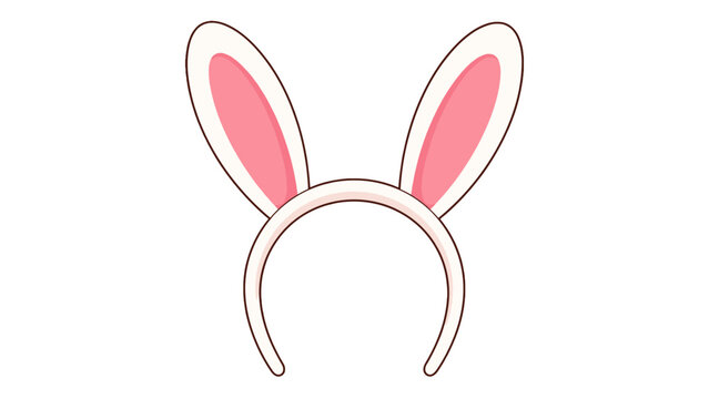 Bunny ears headband cartoon vector on white background