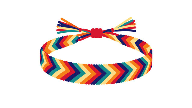 Colorful woven friendship bracelet with chevron pattern