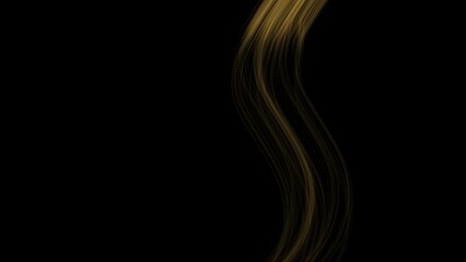 Naklejka premium Minimalist gold curves on black, digital art.