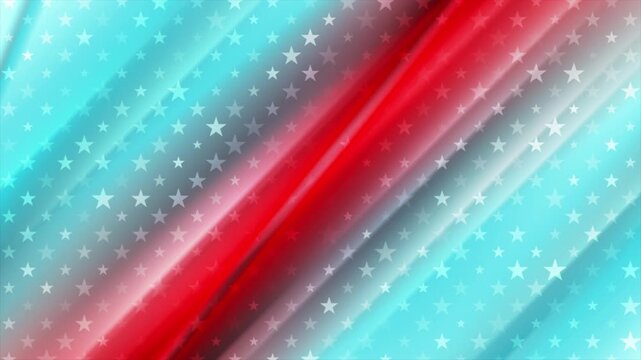 Smooth elegant diagonal stripes USA flag abstract light background. Corporate American red blue flag concept motion design. Seamless loop. Video animation Ultra HD 4K 3840x2160