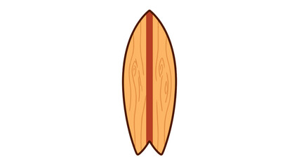 Naklejka premium Wooden surfboard top view vector illustration isolated
