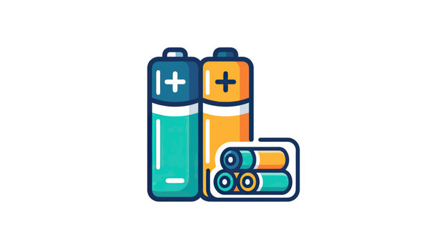 Two cylindrical batteries and stacked power cells collection