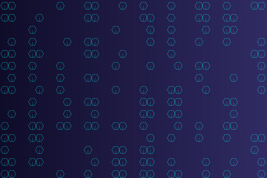 Digital data stream background. Abstract blue matrix code with glowing binary dots.