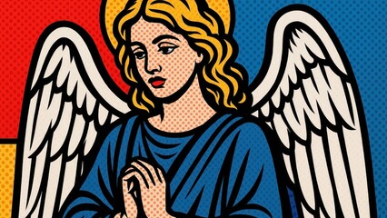 Fototapeta premium Pop art angel desktop wallpaper