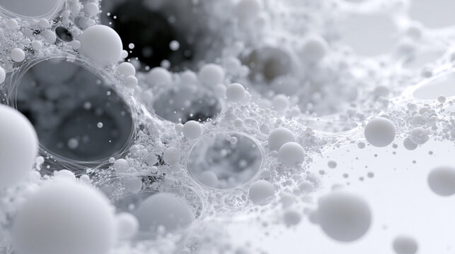 close up of white particles 