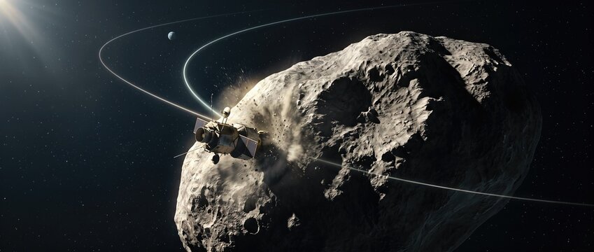 Kinetic asteroid deflection concept in deep space