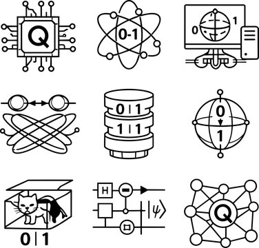 Quantum computing and binary data line symbol collection