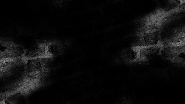 Black grunge texture, dark halftone background, distressed brick wall pattern, abstract monochrome engraving overlay, gritty screenprint design
