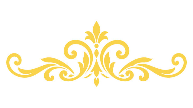 Elegant golden ornamental flourish with symmetrical scrollwork