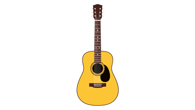 Acoustic guitar vector illustration isolated on white background