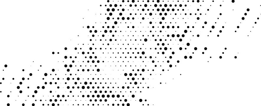 retro halftone dot wave. High contrast cool techy geometric circle vector art.
